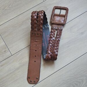 NWOT Levi's Premium Wide Brown Braided Leather Belt Sz S